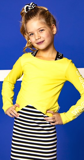 Kindermode B.Nosy Sommer 2020 B.Nosy Kleid 2teilig stripes lemon #5815