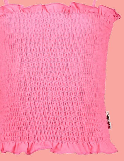 Kindermode B.Nosy Sommer 2021 B.Nosy Top / T-Shirt gesmokt pink #5447