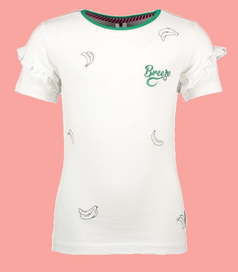 Kindermode B.Nosy Sommer 2021 B.Nosy T-Shirt Bananas Breeze white #5464