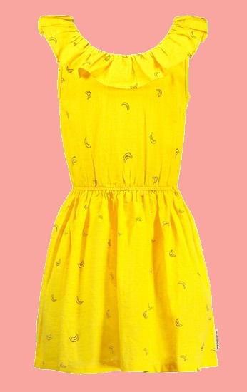 Kindermode B.Nosy Sommer 2021 B.Nosy Kleid Bananas yellow #5865