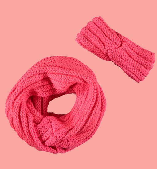 Bild B.Nosy Loop-Schal + Haarband / Ohrenwrmer pink #5904 