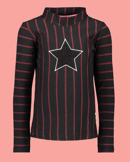 Kindermode B.Nosy Winter 2019/20 B.Nosy Shirt Star Red Stripes black #5400