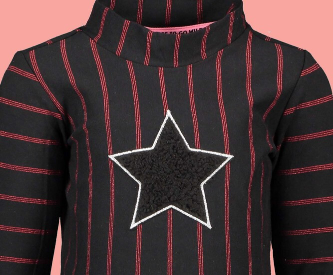 Kindermode B.Nosy Winter 2019/20 B.Nosy Shirt Star Red Stripes black #5400