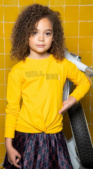 Kindermode B.Nosy Winter 2021/22 B.Nosy Shirt College Saffron yellow #5480