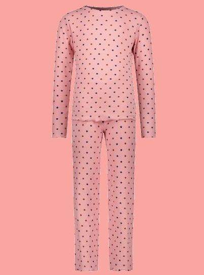 B.Nosy Pyjama / Schlafanzug Stars pink #5004 von B.Nosy Winter 2022/23