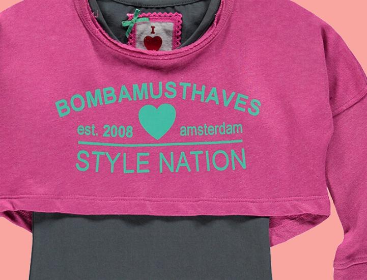 Kindermode Bomba for Girls Winter Bomba for Girls Shirt in Doppeloptik pink #279