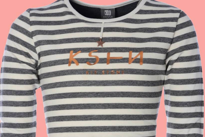 Kindermode KieStone Winter KieStone Shirt grey-offwhite stripes #5103