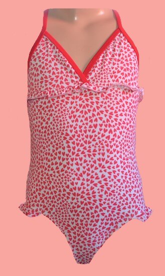 Kindermode Le Big Sommer 2020 Le Big Badeanzug Shelly Hearts red #012
