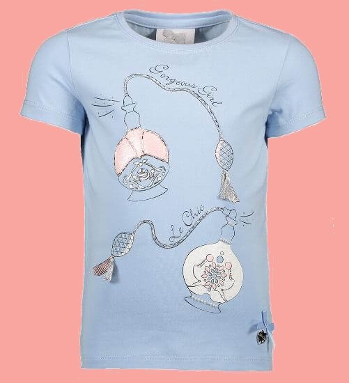Kindermode Le Chic Sommer 2018 Le Chic T-Shirt Perfume Artwork morning blue #5434