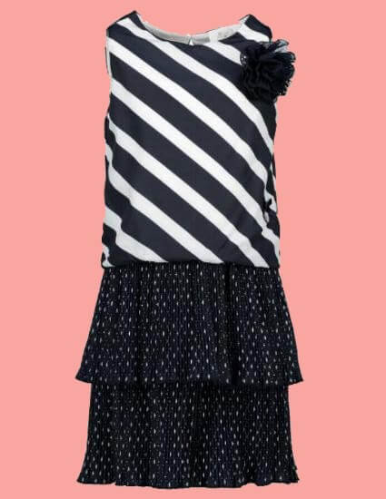 Kindermode Le Chic PreSpring 2018 Le Chic Kleid stripe and dots blue navy 5802