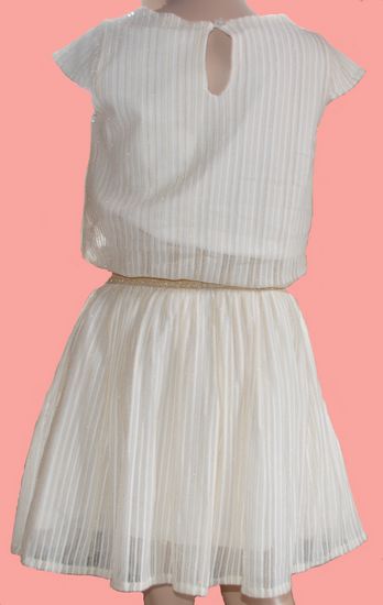 Kindermode Le Chic PreSpring 2020 Le Chic Kleid Golden Stripes offwhite #5820