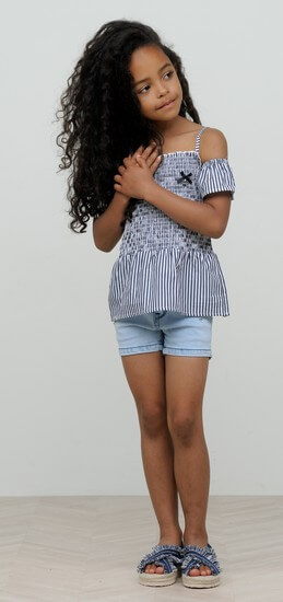 Kindermode Le Chic Sommer 2020 Le Chic Bluse stripes navy #5167