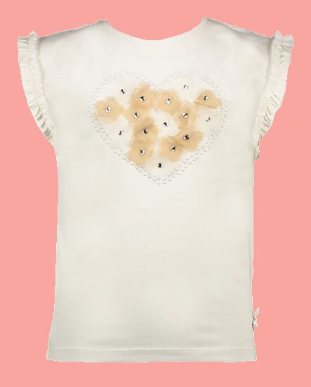 Kindermode Le Chic PreSpring 2021 Le Chic T-Shirt Flowers in Heart offwhite #5403