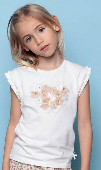 Kindermode Le Chic PreSpring 2021 Le Chic T-Shirt Flowers in Heart offwhite #5403