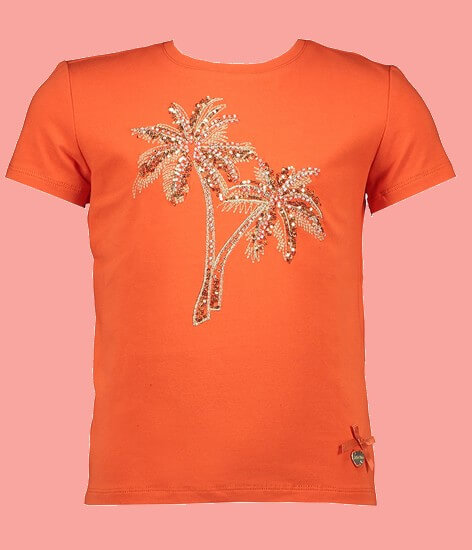 Kindermode Le Chic Sommer 2021 Le Chic T-Shirt Sunset Palms orange #5441