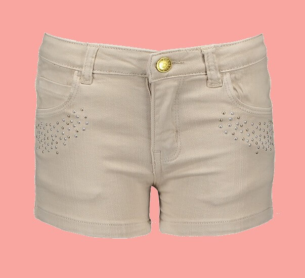 Kindermode Le Chic Sommer 2021 Le Chic Hotpants / Shorts denim beige #5683