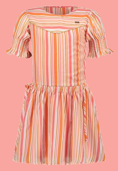 Kindermode Le Chic Sommer 2022 Le Chic Kleid Sutton stripes rose #5839
