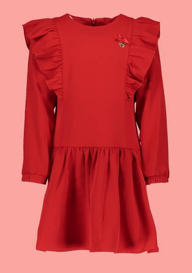 Kindermode Le Chic Winter 2019/20 Le Chic Kleid mit Volant red #5832
