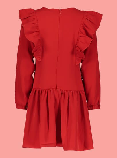 Kindermode Le Chic Winter 2019/20 Le Chic Kleid mit Volant red #5832