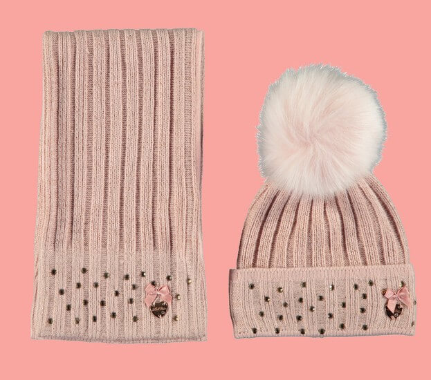 Le Chic Set 2teilig Mütze und Schal pink #5900 von Le Chic Winter 2019/20