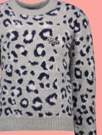 Kindermode Le Chic Winter 2021/22 Le Chic Pullover Olivia leopard navy/grey #5330