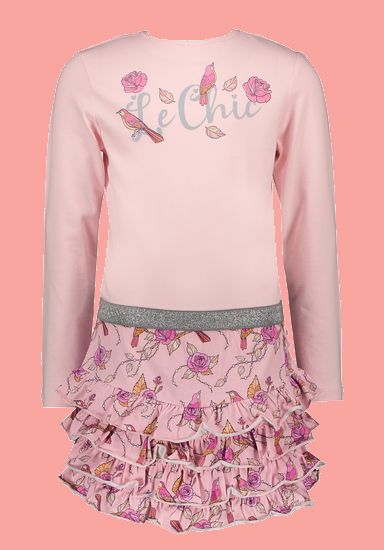 Kindermode Le Chic Winter 2021/22 Le Chic Kleid Susanna birds pink #5860