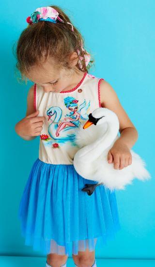 Mim-Pi Kleid mit Tüll Swan blue #845