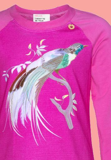 Kindermode Mim-Pi Winter Mim-Pi Shirt Bird pink #1066