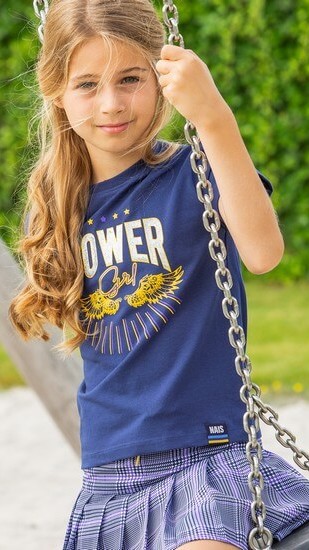Kindermode Nais Sommer 2022 Nais T-Shirt Imane Power Girl navy #008