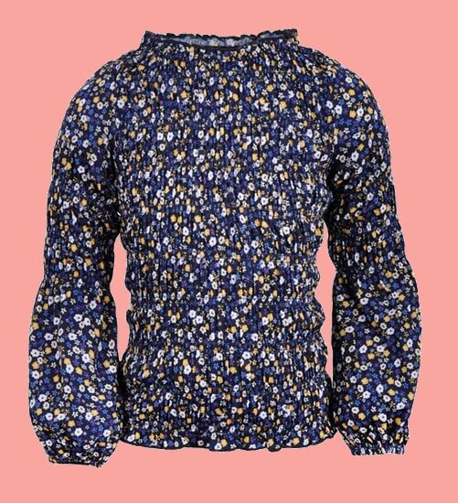 Kindermode Nais Sommer 2022 Nais Bluse Ines Flowers navy #016