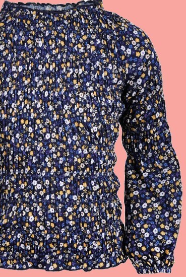 Kindermode Nais Sommer 2022 Nais Bluse Ines Flowers navy #016