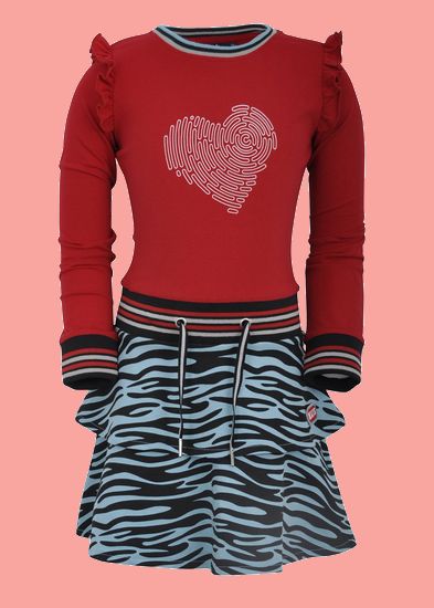Kindermode Nais Winter 2021/22 Nais Kleid Hadassa Heart Art chili #102