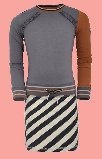 Kindermode Nais Winter 2021/22 Nais Kleid / Sweatkleid Heather stripes grey #109