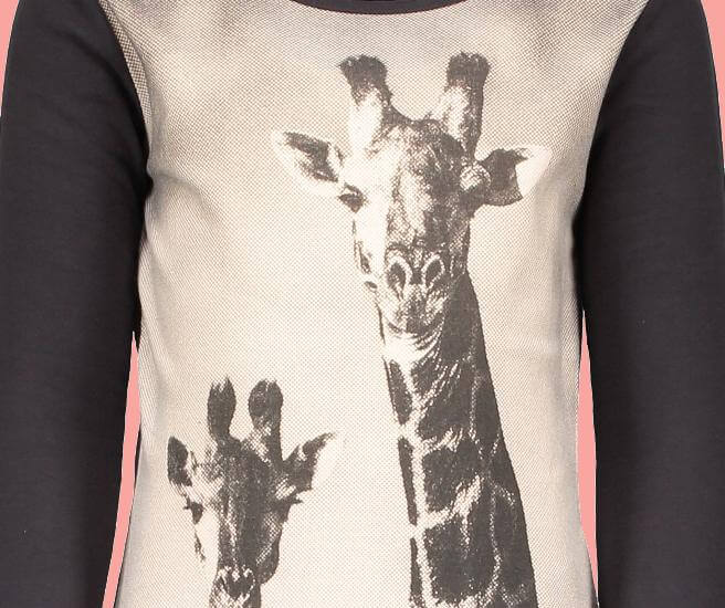 Kindermode Nono Winter Nono Shirt Kuss Giraffe moonless night #5405