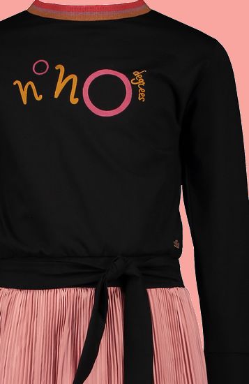 Kindermode Nono Winter 2021/22 Nono Kleid / Plisseekleid Mayla pink/black #5810