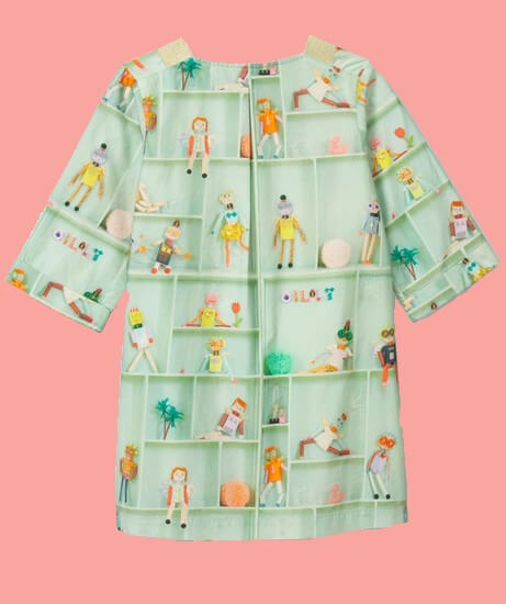 Kindermode Oilily Sommer 2021 Oilily Kleid Douwe Robots pastel green #206
