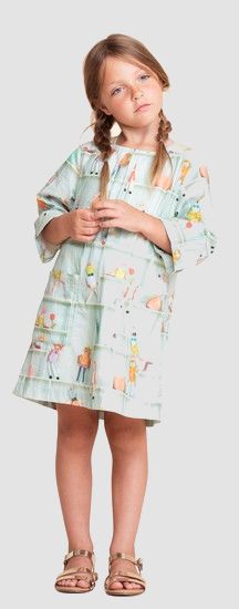 Kindermode Oilily Sommer 2021 Oilily Kleid Douwe Robots pastel green #206