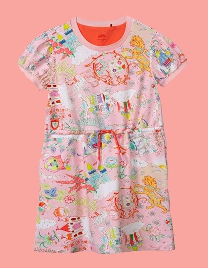 Kindermode Oilily Sommer 2021 Oilily Kleid Taira Castle in the cloud pink #280