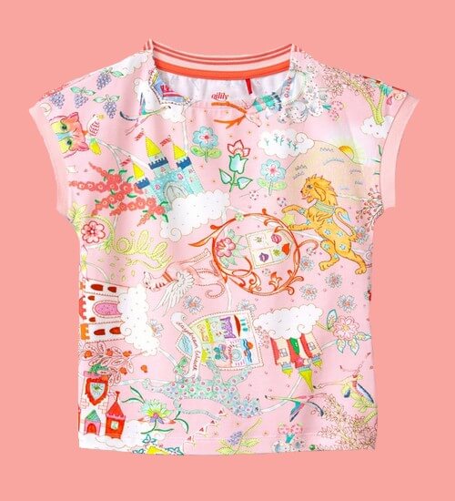 Kindermode Oilily Sommer 2021 Oilily T-Shirt Tascha Castle in the cloud pink #205