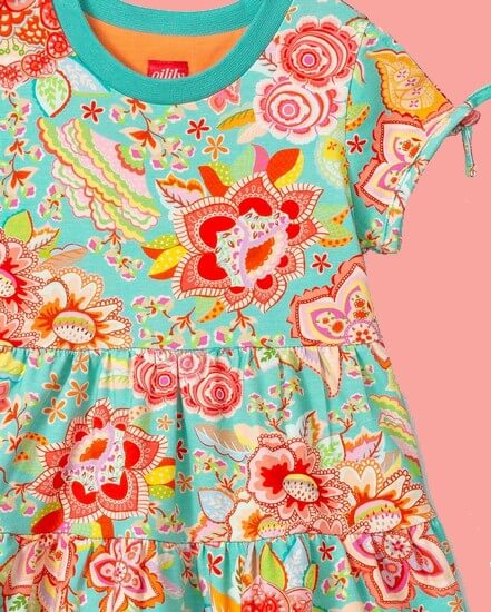 Kindermode Oilily Sommer 2022 Oilily Kleid Domino South Sea türkis #081