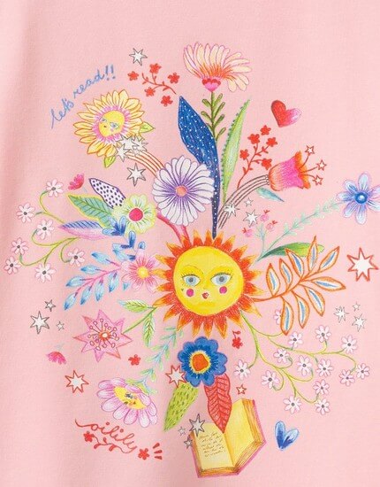 Kindermode Oilily Sommer 2022 Oilily T-Shirt Tuk Artwork Sun pink #217