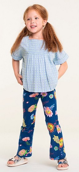 Kindermode Oilily Sommer 2022 Oilily Hose / Sweathose Sun and flowers blue #262