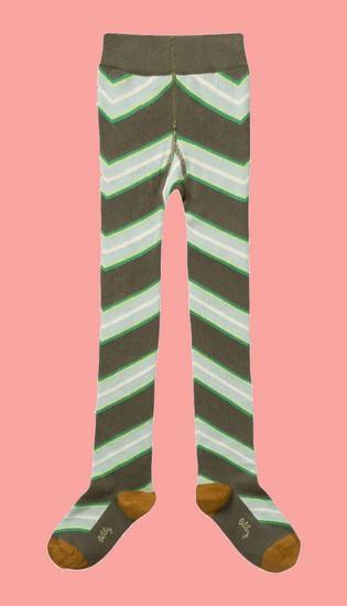 Oilily Strumpfhose Mattiala diagonal striped green #206 von Oilily Winter 2019/20