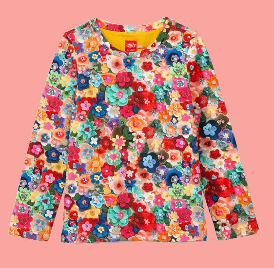 Kindermode Oilily Winter 2021/22 Oilily Shirt Tolsy flower confetti yellow #204
