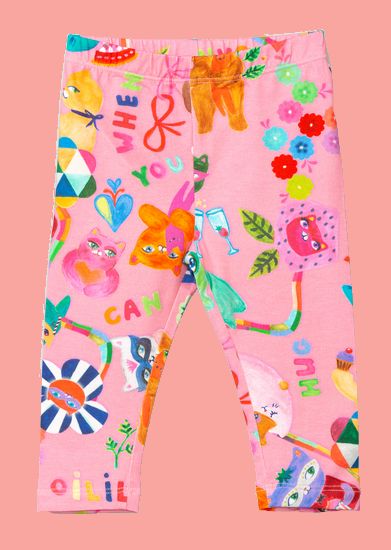 Kindermode Oilily Winter 2021/22 Oilily Leggings Peppy Hug when you can pink #081