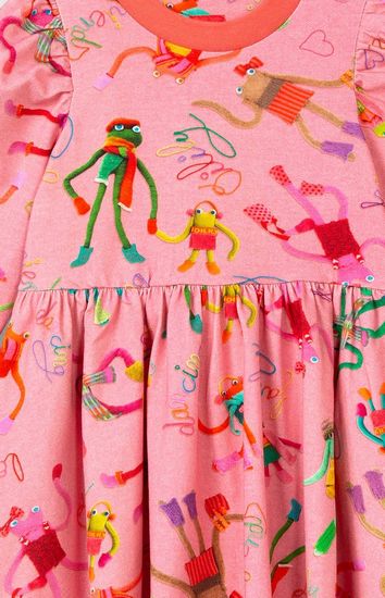 Kindermode Oilily Winter 2022/23 Oilily Kleid Drum Frogs pink #084