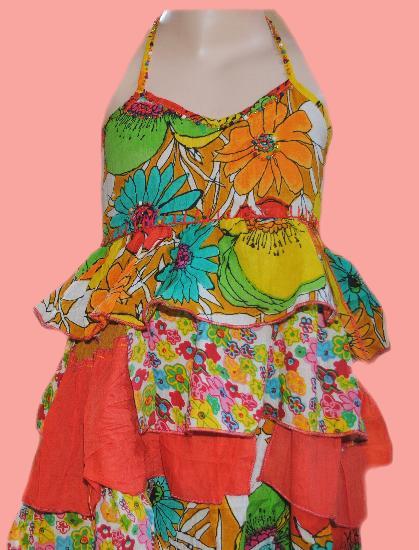 Kindermode Peace & Love Sommer Peace & Love Sommerkleid / Neckholderkleid orange Jamaica